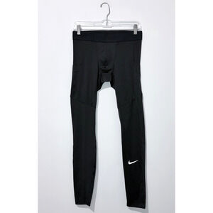 Nike Pro Dri Fit Mens Training M Black Mid Rise Pull On Pockets Logo NWOT